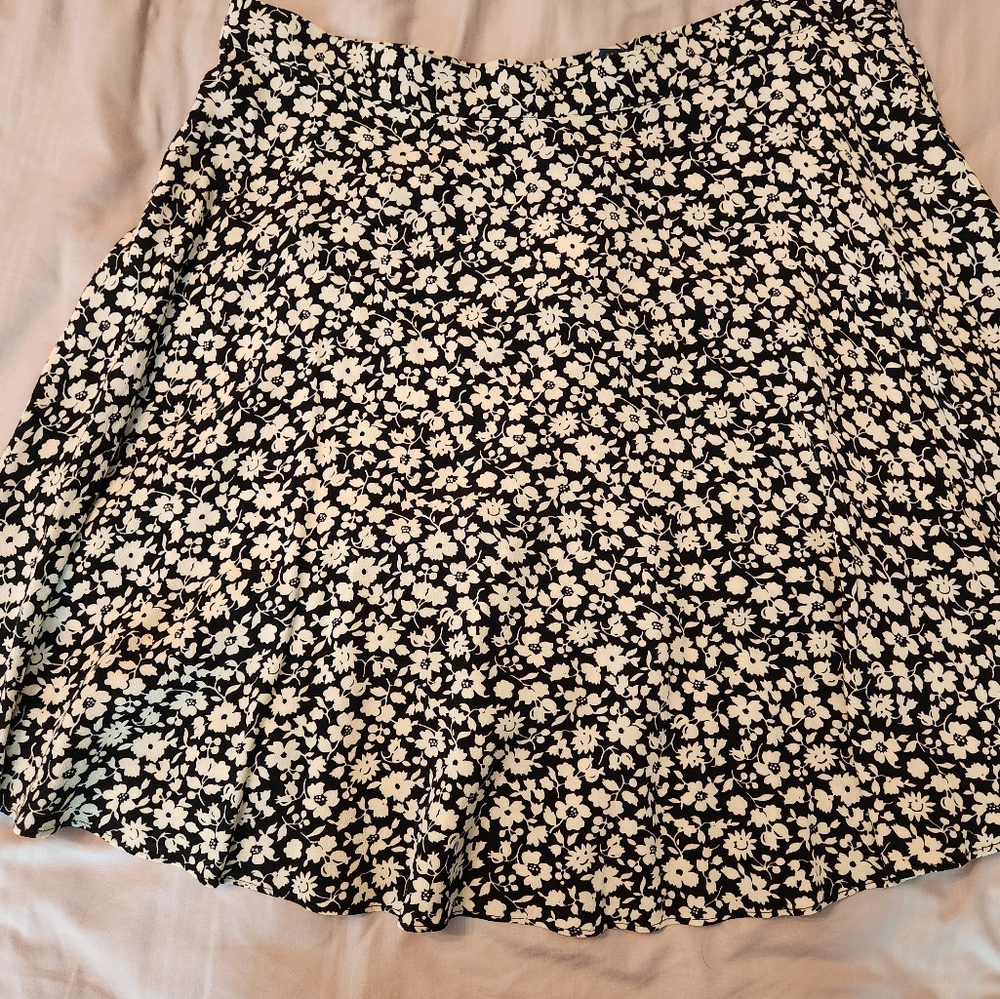 Polo Ralph Lauren Black and White Floral Skirt